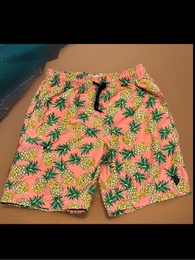 US Polo Assn. Men’s Pineapple Swim Shorts - Pink & Yellow (S) 30” W 8” inseam